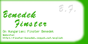 benedek finster business card